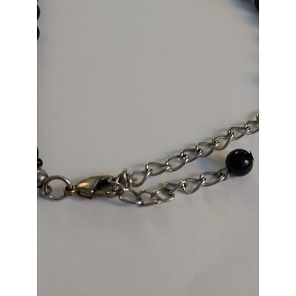 Vintage Black Necklaces Lot of 2 One 1928 The Other Beaded Unbranded Goth - Picture 6 of 6